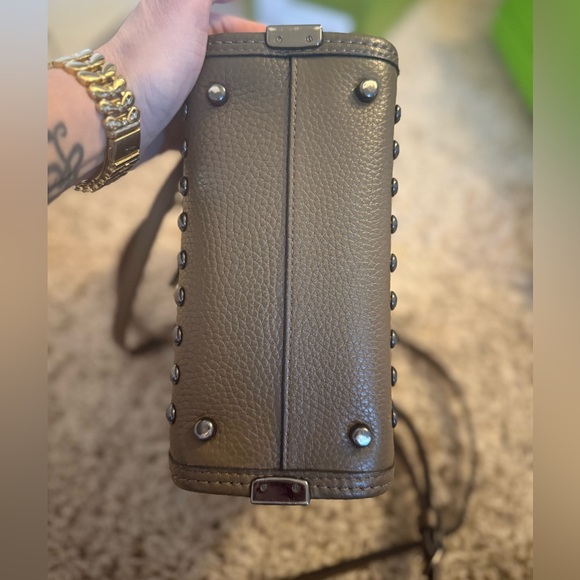 Coach Studded Leather Mini Tote Crossbody- Dark Olive Green - Picture 6 of 14